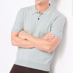 Stitch Fix Hawker Rye Heathered Sweater Polo Light Blue Size Medium